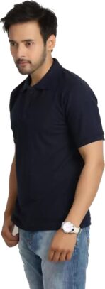 One-H Men's Polo Neck Short Sleeve Casual Tshirt Combo of Dark Blue, Red, Yellow colors (Pack of 3) - Image 3