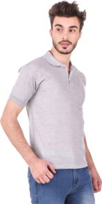 One-H Men's Polo Neck Short Sleeve Casual Tshirt Grey color (Pack of 1) - Image 3