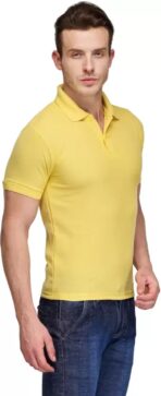 One-H Men's Polo Neck Short Sleeve Casual Tshirt Yellow color (Pack of 1) - Image 4