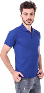 One-H Men's Polo Neck Short Sleeve Casual Tshirt Blue color (Pack of 1) - Image 3