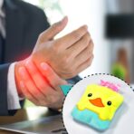 Yellow Duck design small Hot Water Bag with Cover for Pain Relief - Image 3