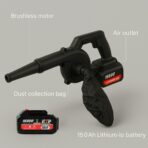 Multi-Purpose Home and Garden Air Blower Kit with Collection Bag for Easy Cleaning - Image 3